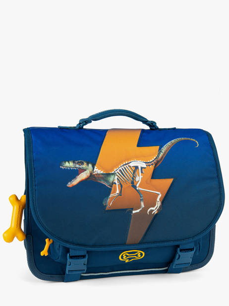 Boekentas 2 Compartimenten Lily Boys Stones and bones Blauw boys B ander zicht 2